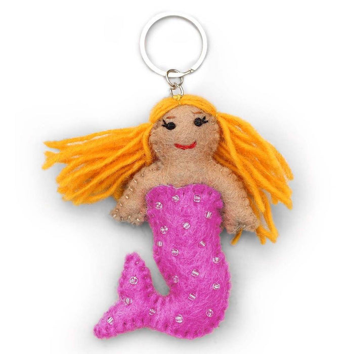 Pink Felt Mermaid Key Chain - Culture Kraze Marketplace.com