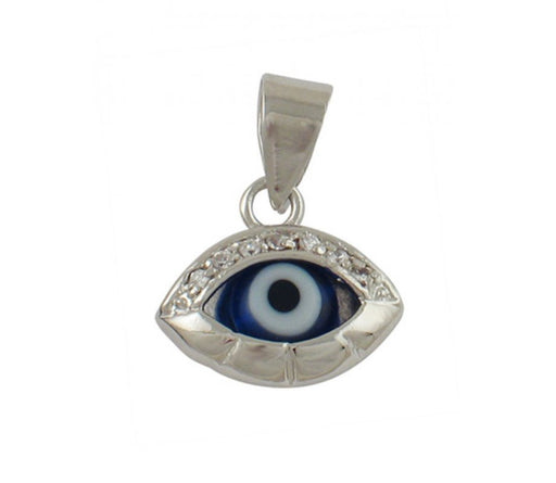 Rhodium Plated Zirconium "Eye" Pendant - Culture Kraze Marketplace.com