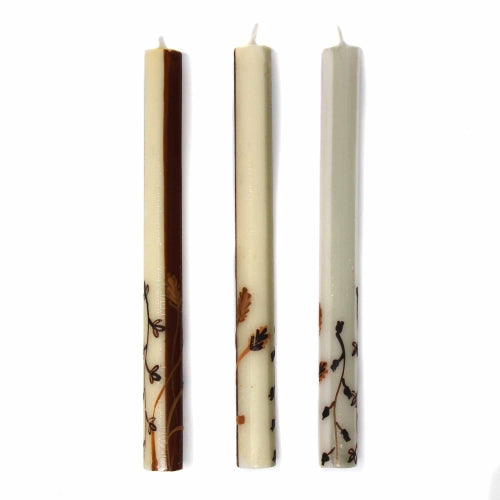 Tall Hand Painted Candles - Three in Box - Kiwanja Design - Culture Kraze Marketplace.com