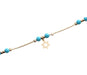 Anklets, Gold Rhodium with Blue Beads and Gold Star of David - Culture Kraze Marketplace.com