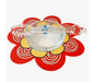 Dorit Judaica Flower Shaped Honey Dish, Glass Bowl and Spoon - Orange and Yellow - Culture Kraze Marketplace.com