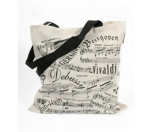 Barbara Shaw Canvas Tote Bag - Music Composers and Musical Notes - Culture Kraze Marketplace.com