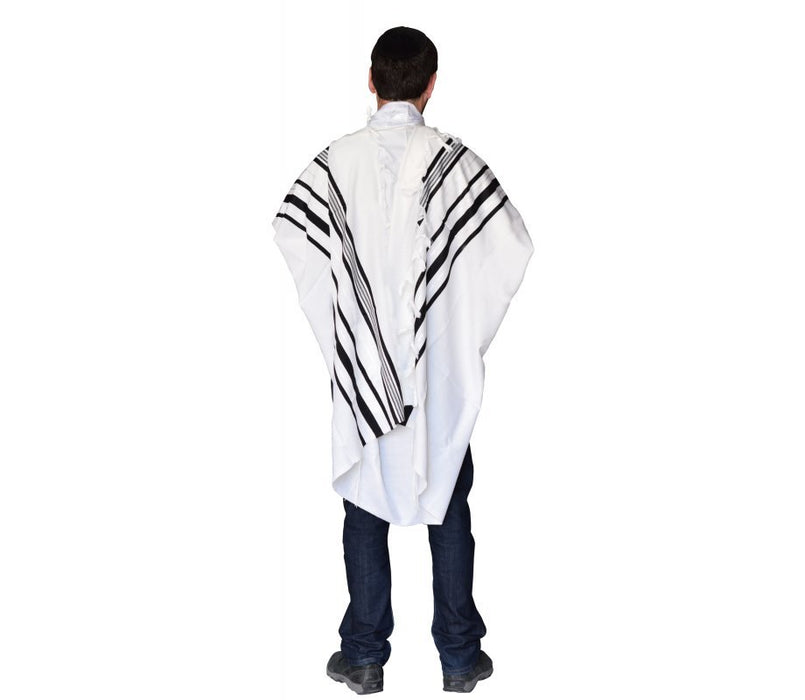 Talitnia Gilboa Light Weight Non Slip Tallit Wool Prayer Shawl - Black Stripes - Culture Kraze Marketplace.com