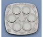 Shraga Landesman Aluminum Seder Plate Engraved Hebrew Wording with White Dishes - Culture Kraze Marketplace.com
