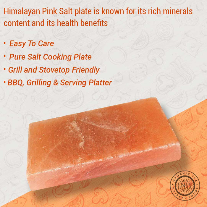 Himalayan Pink Salt Cooking Plate by Pride of India – Serving Plate for Cutting/Grilling – 100% Naturally Occurring Pink Salt/Food Grade – Easy to Use -Grilling Ideas for Kitchen-4