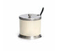 Stainless Steel Honey Dish with Lid and Spoon - Ivory and Silver - Culture Kraze Marketplace.com