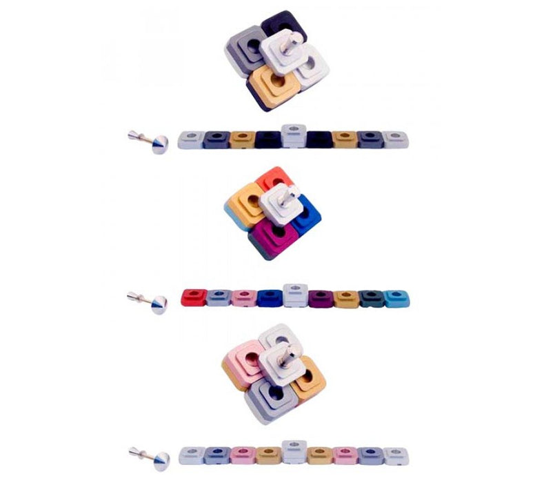 Agayof Compact Two-in-One Menorah and Dreidel - Choice of Colors - Culture Kraze Marketplace.com