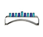 Hammered Aluminum Curved Chanukah Menorah - Blue and Turquoise Candleholders - Culture Kraze Marketplace.com