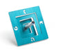 Adi Sidler Square Spiral Chanukah Dreidel Brushed Aluminum – Turquoise - Culture Kraze Marketplace.com