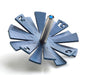 Adi Sidler Brushed Aluminum Chanukah Dreidel, Flying Petals Design - Blue - Culture Kraze Marketplace.com
