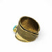 Turquoise Stone Adjustable Brass Ring - Culture Kraze Marketplace.com
