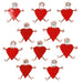 Set of 10 Dancing Girl Heart Body Pins in Red - Creative Alternatives - Culture Kraze Marketplace.com