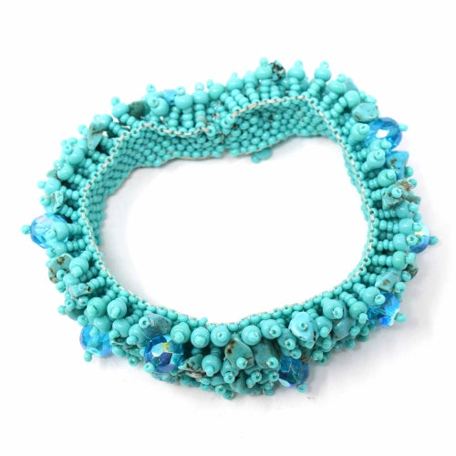 Magnetic Stone Caterpillar Bracelet Turquoise - Culture Kraze Marketplace.com