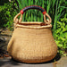 Bolga Pot Basket - Natural with Leather Handle - Culture Kraze Marketplace.com