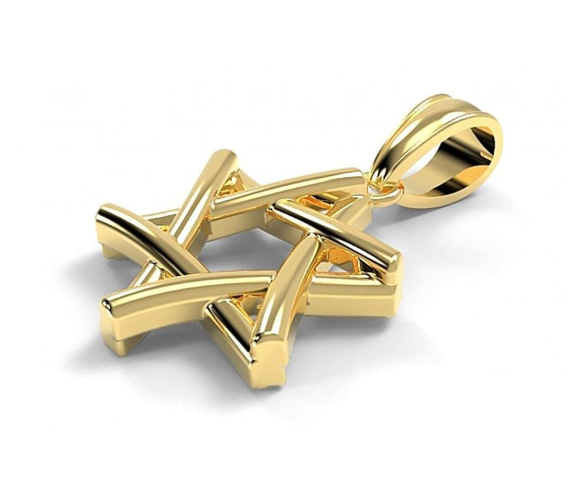 14K Gold interlocked Star of David Pendant - Culture Kraze Marketplace.com