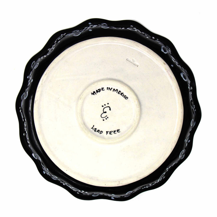 Handmade Pottery Serving Dish Bowl, Black & White - Culture Kraze Marketplace.com