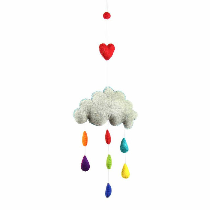 Rainbow Raindrops Felt Mobile Hanging Room Decor - Culture Kraze Marketplace.com