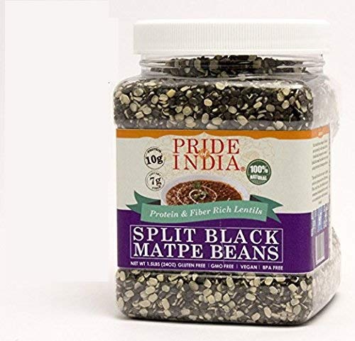 Indian Split Black Gram Matpe Beans - Protein & Fiber Rich Urad Dal Jar-0