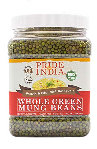 Indian Whole Green Mung Gram - Protein & Fiber Rich Moong Whole Jar-0