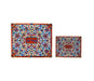 Yair Emanuel Embroidered Red and Blue Tallit and Tefillin Bag Set - Flowers - Culture Kraze Marketplace.com
