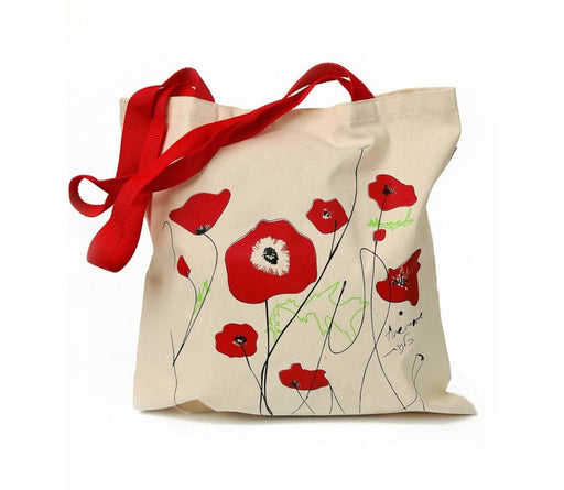 Barbara Shaw Canvas Tote Bag - Red Anemones - Culture Kraze Marketplace.com