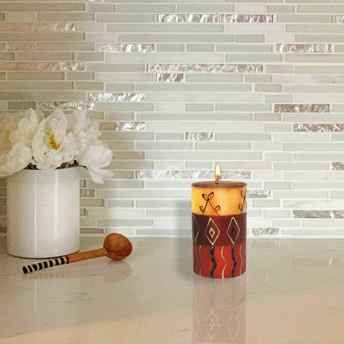 Single Boxed Hand-Painted Pillar Candle - Bongazi Design - Nobunto - Culture Kraze Marketplace.com