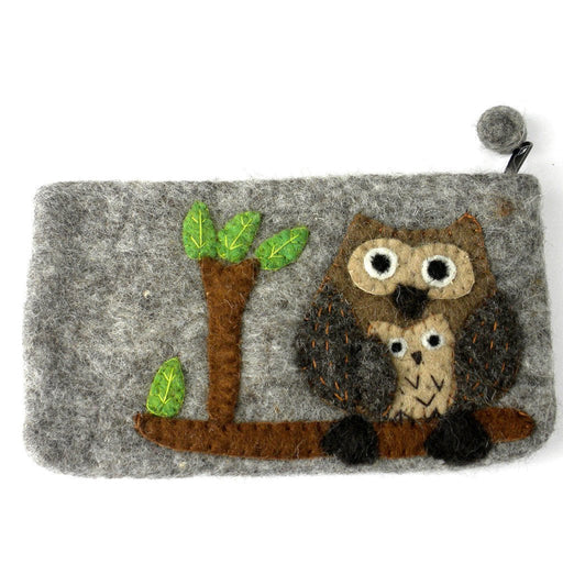 Handmade Tan Felted Owl Clutch - Culture Kraze Marketplace.com