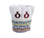 Dorit Judaica Six Pomegranate Hand Washing Towels in Holder - Al Netilat Yadayim - Culture Kraze Marketplace.com
