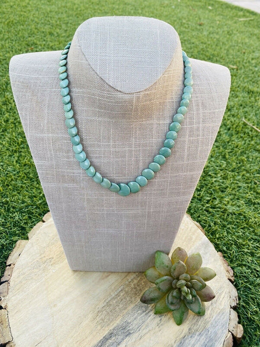 Navajo Turquoise & Sterling Silver Beaded 17” Necklace - Culture Kraze Marketplace.com