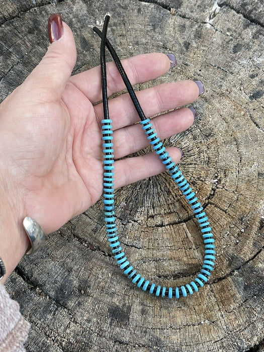 Navajo Turquoise & Black Heishi Beaded 16 Inch Necklace - Culture Kraze Marketplace.com
