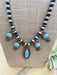 Navajo Turquoise & Sterling Silver Beaded Necklace Signed - Culture Kraze Marketplace.com