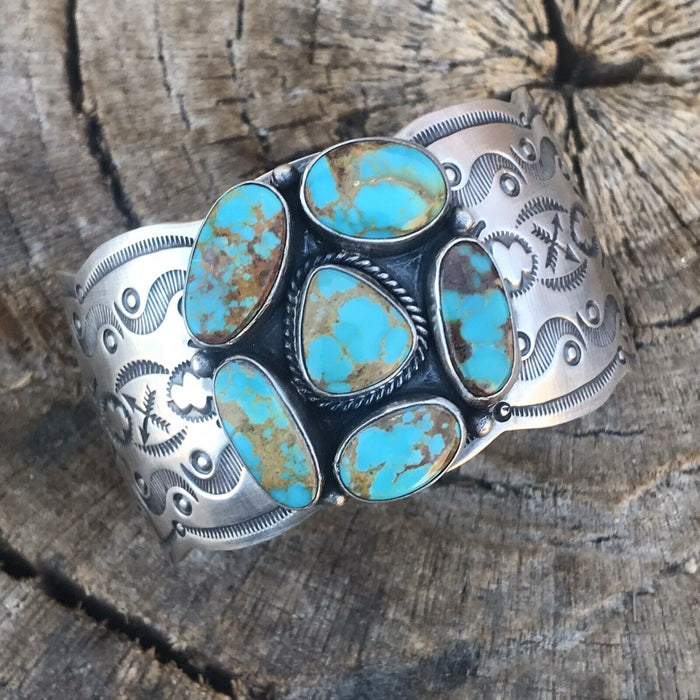 Navajo Sterling Silver Royston Turquoise Cuff Bracelet By Benson Shorty