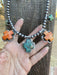 Buffalo Dancer Kingman Turquoise & Spiny Sterling Cross Beaded Necklace Signed - Culture Kraze Marketplace.com