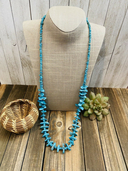 Vintage Old Pawn Navajo Natural Turquoise & Sterling Silver Beaded Necklace - Culture Kraze Marketplace.com