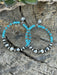 Navajo Sterling Silver Turquoise Stone Post Hoop Earrings - Culture Kraze Marketplace.com