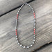Navajo Sterling Silver Bead & Natural Red Coral Necklace 21 Inches Long - Culture Kraze Marketplace.com