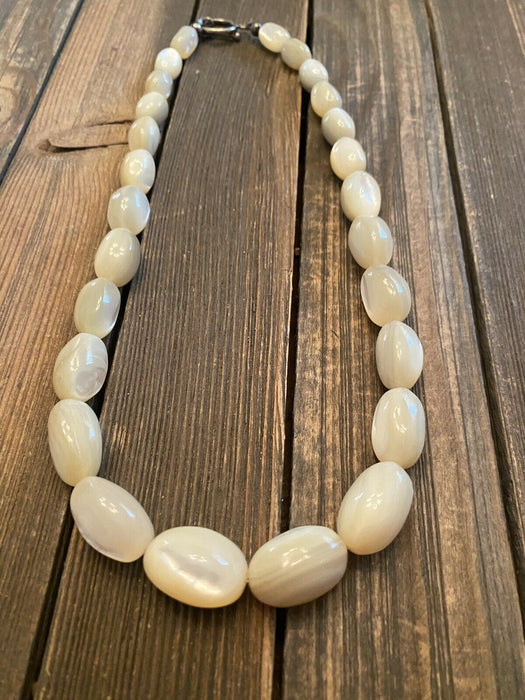 Navajo Mother Of Pearl & Sterling Silver Beaded Necklace - Culture Kraze Marketplace.com