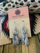 Navajo Sterling Silver Stamped Feather Concho Dangle Earrings - Culture Kraze Marketplace.com
