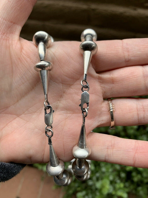 Navajo Sterling Silver Cone Beaded Necklace 16 inches - Culture Kraze Marketplace.com