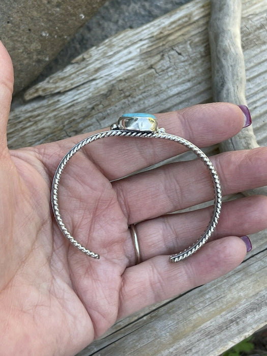 Sterling Silver Kingman Turquoise Stacker Cuff Bracelet