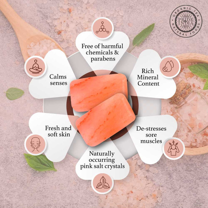Himalayan Pink Salt Soap by Pride of India – Mineral Rich – Massage Bar/ Spa Ritual at Home – Chemical-free/Natural Occurring Salt Crystals Soap – Good for Skin/Hydrating-6