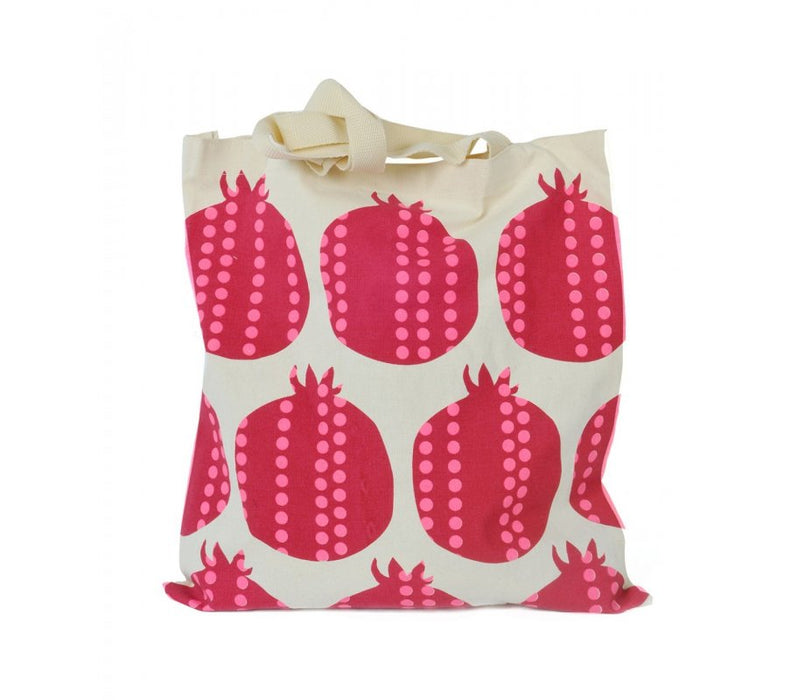 Barbara Shaw Canvas Tote Bag - Red Pomegranate Design - Culture Kraze Marketplace.com