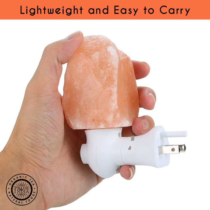 Pride of India Crystal Salt Night Lamp - Made w/ Naturally Occurring Himalayan Pink Salt– Home Decor – Handcrafted – Elevates Mood/ Brightens Space – Better Air Quality-7