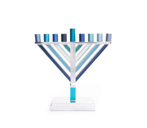 Yair Emanuel Chabad Chanukah Menorah, Shades of Blue - 7 Inches High - Culture Kraze Marketplace.com