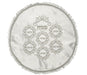White Satin Passover Matzah Cover with Silver Embroidered Seder Design - Culture Kraze Marketplace.com