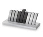 Adi Sidler Kinetic Hanukkah Menorah Anodized Aluminum - Black & Silver Rods - Culture Kraze Marketplace.com