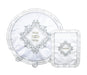 White Terylene Passover Matzah and Afikoman Set - Diamond Design - Culture Kraze Marketplace.com