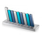 Adi Sidler Kinetic Hanukkah Menorah Aluminum - Turquoise, Blue and Silver Rods - Culture Kraze Marketplace.com