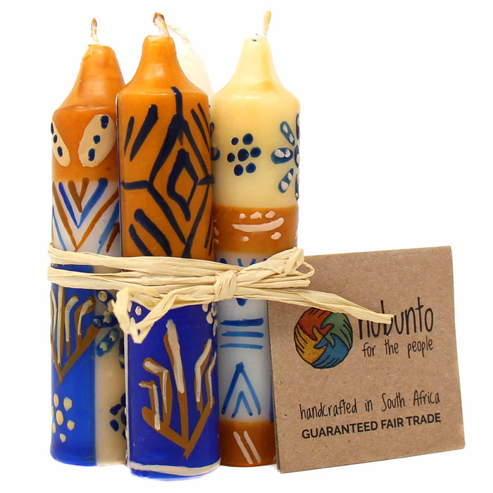Hand-Painted 4" Dinner or Shabbat Candles, Set of 4  (Durra Design) - Culture Kraze Marketplace.com