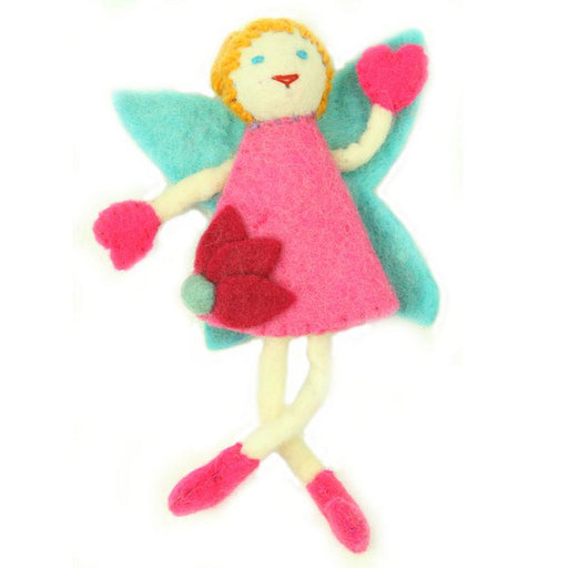 Hand Felted Tooth Fairy Pillow - Blonde with Pink Dress - Culture Kraze Marketplace.com